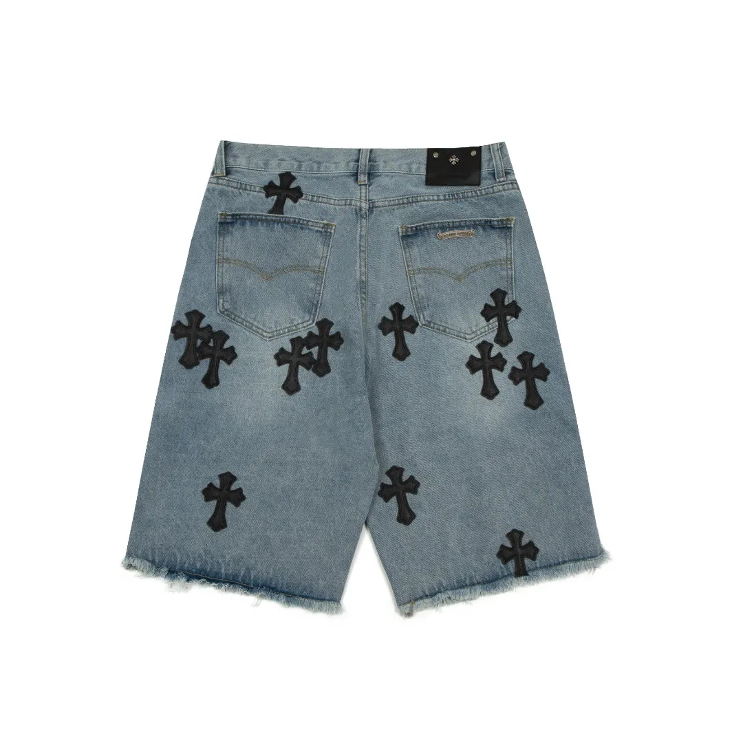 KE919#P180 The only correct leather label version on the market Chrome Hearts CH Cross embroidery distressed jeans Top ceiling quality 100% correct version The correct version is here!  Believe me this must be the best quality you will ever come across! ! Excellent value for money! !  Styles with different washes and textures are very friendly to people with thin legs and thick legs. The straight version is very flattering to the shape of the legs. The moderate length is timeless and easy to match. It is the basis of various styles and a must-have in the wardrobe! ! Add a little stacking to easily control the clean fit trend that has exploded this year. The fabric is stiff but also makes the upper body soft without losing texture. The sides and cuffs of some styles have a bone-wash effect. The vintage flavor pops up all at once. It’s really hard not to love it! ✅Correctly customize the Croxin metal leather label on the back panel. It is not sold directly with the cross on the finished jeans. 1:1 copying strives for excellence and the details are perfectly grasped. ✅The cross leather label is clear and smooth. Exquisite turning top craftsmanship. ✅Buttons, zippers and hardware are all customized versions of the Croxin LOGO. ✅High-cost washing process. Size: 28 30 32 34 36 (5 sizes)